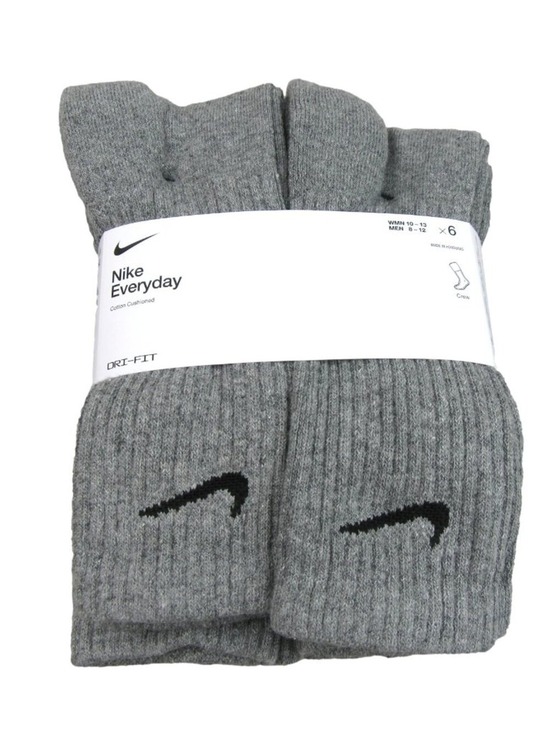 Nike Other - Nike Everyday Cushioned Crew Socks Men's Size 8-12 Grey 6 Pack NEW